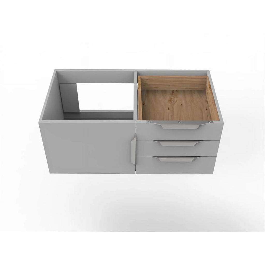 Gray Wood Floating Vanity Base P895