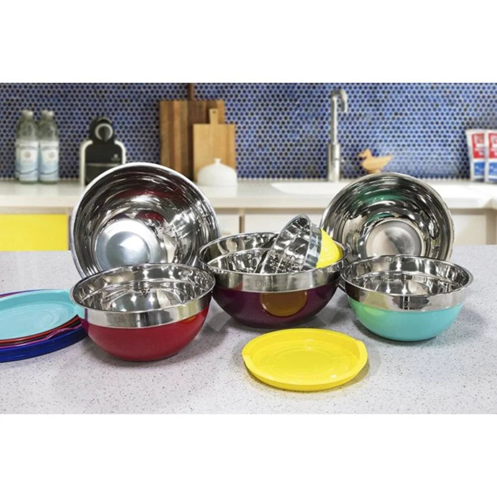 Silicone Stainless Steel Mixing Bowl Set 12 Pieces E9823