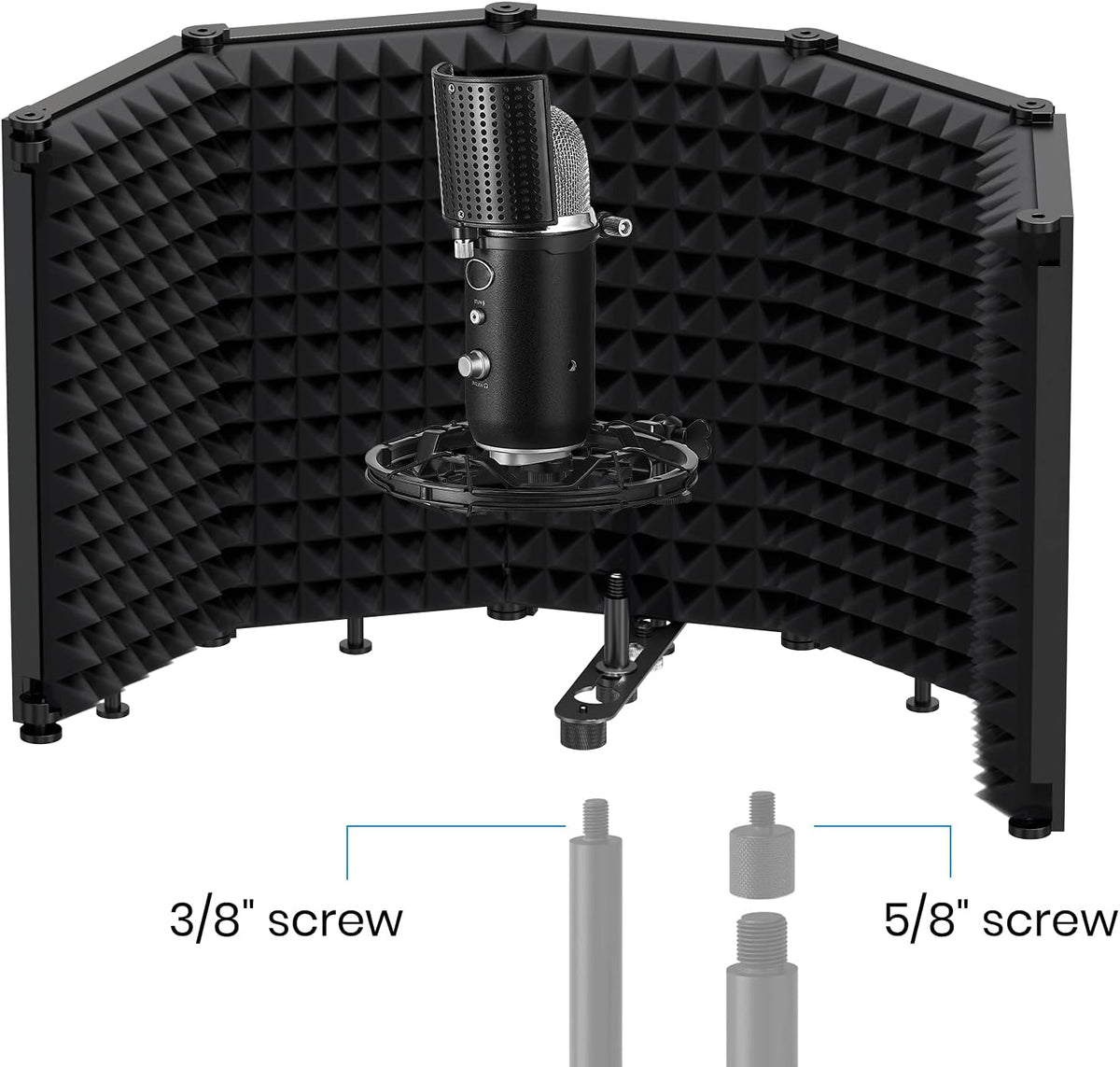 Foldable Microphone Isolation Shield with Triple Sound Insulation, Pack of 2 G755