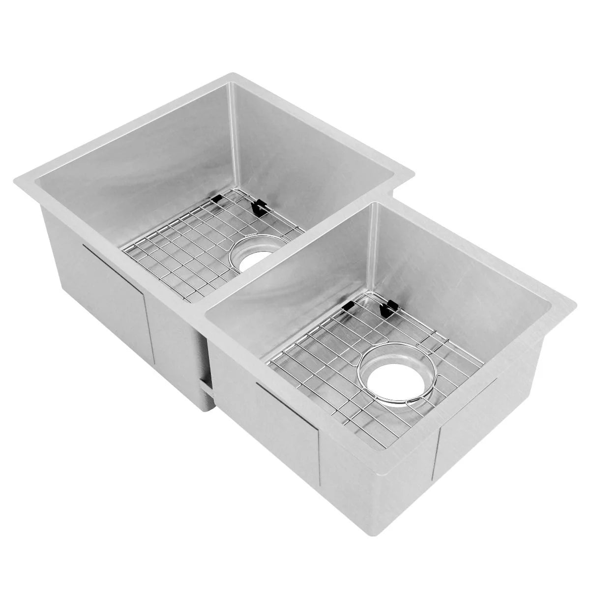 32 in. Double Bowl Stainless Steel Kitchen Sink with Bottom Grid L1315