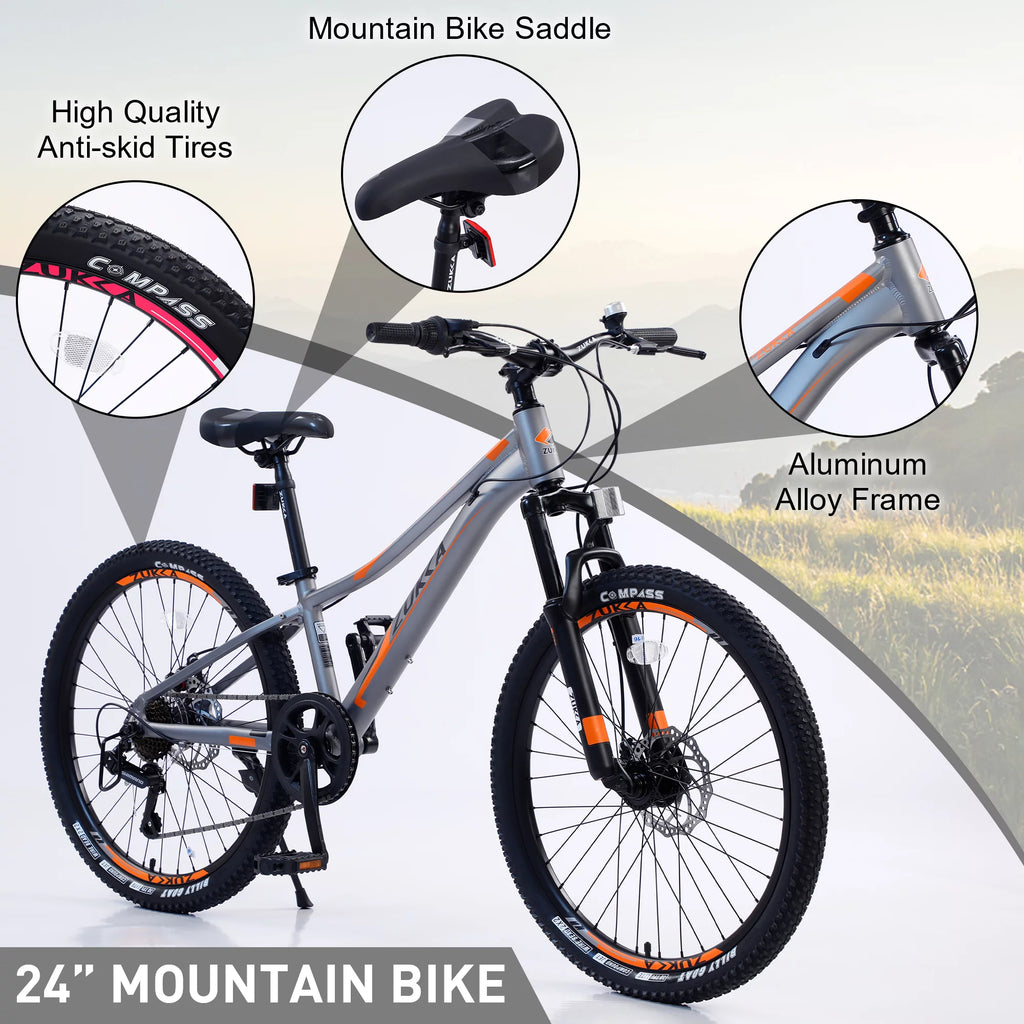 24 Mountain Bike with Aluminium Frame & Disc Brakes B5724