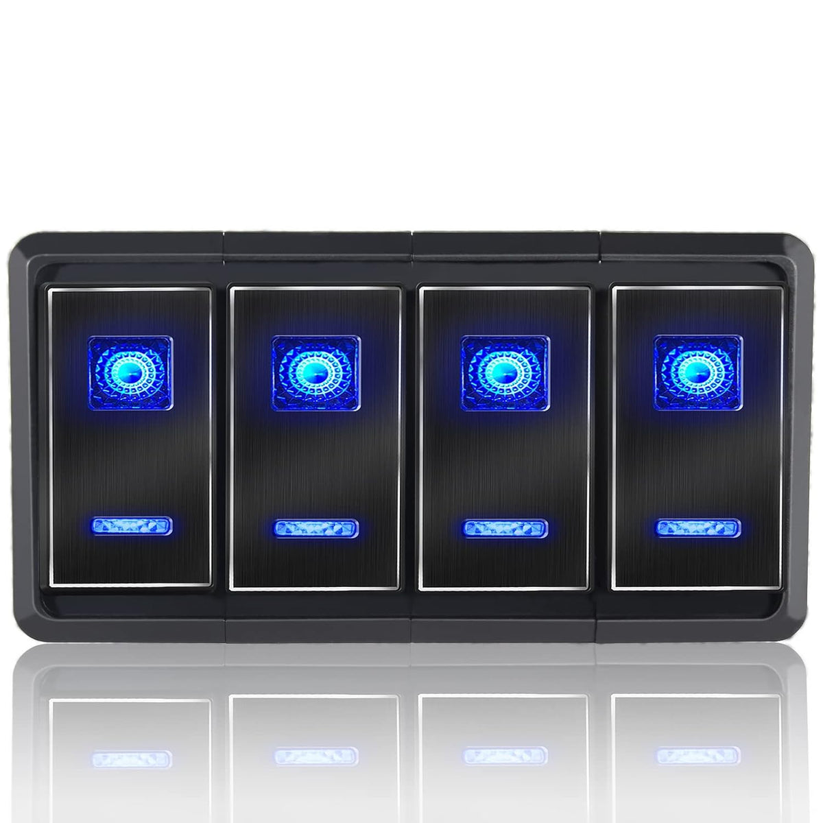 12V/24V 4 Gang Blue LED Toggle Switch Panel Pack of 2 F119039