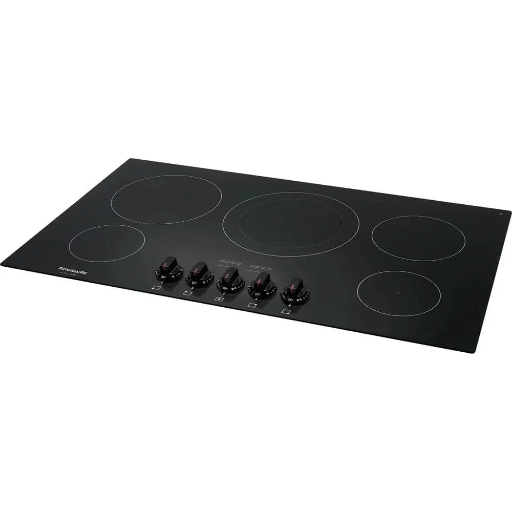 36 Electric Cooktop with 5 Elements Ceramic Glass in Black S661