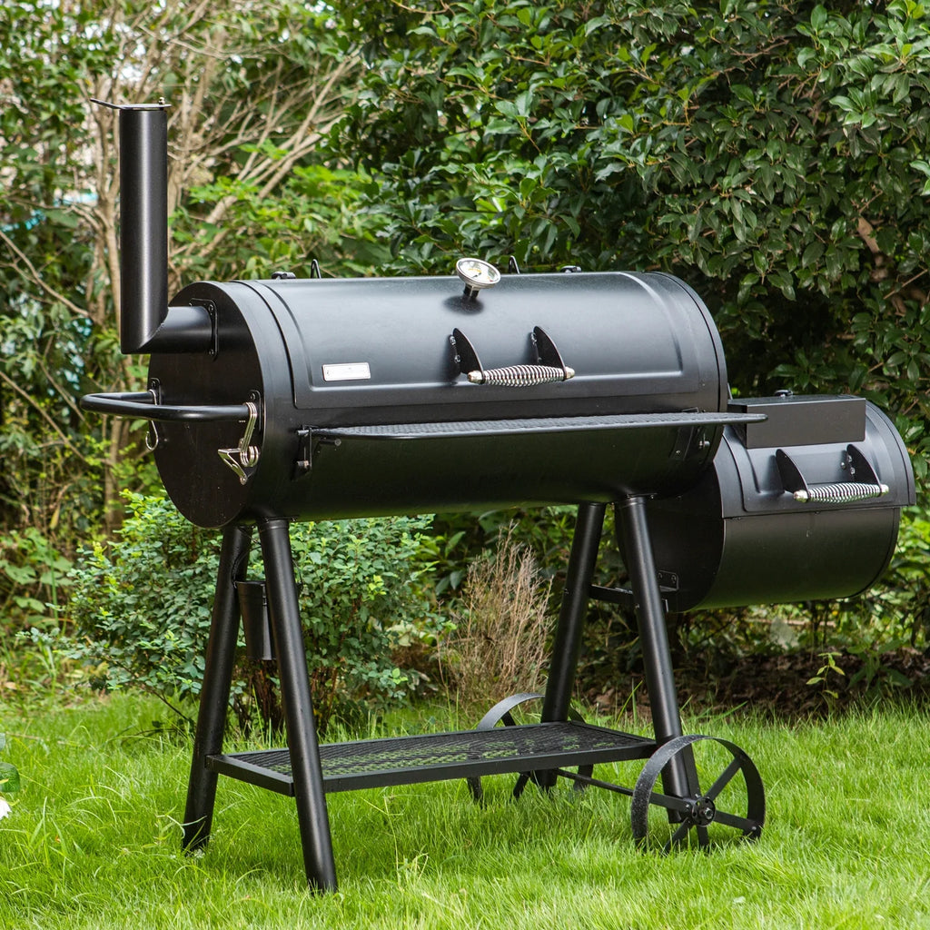 Charcoal Grill with Offset Smoker Black N4606
