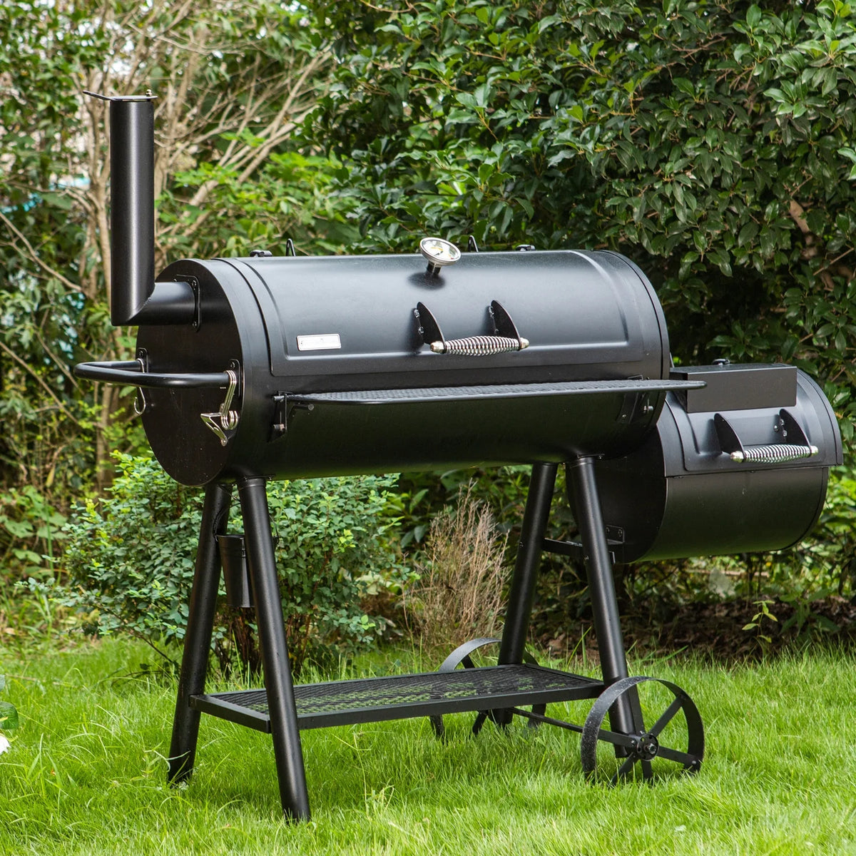 Charcoal Grill with Offset Smoker Black N4606