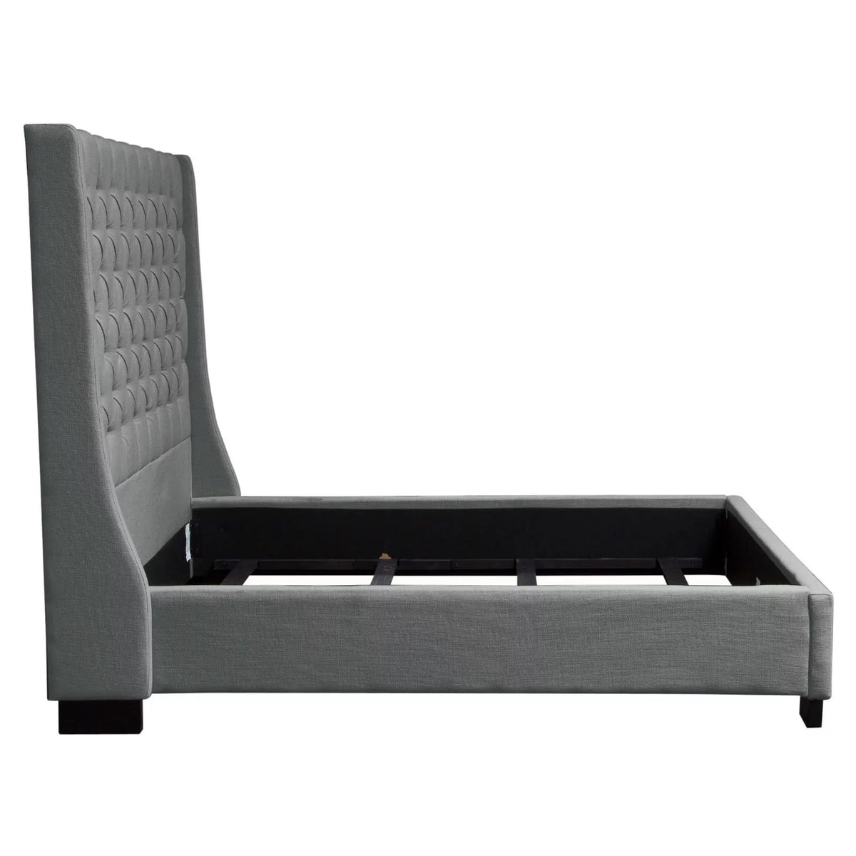 Grey Linen Tufted Bed W677