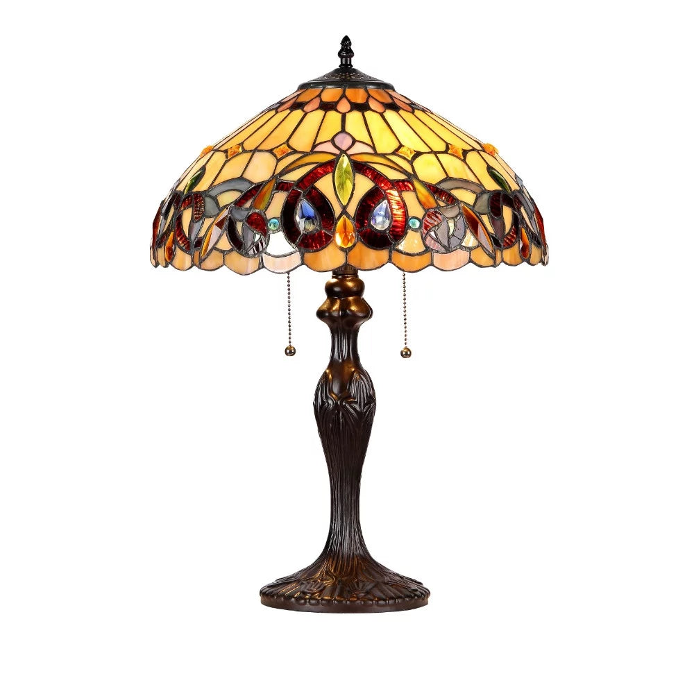 2-Light Victorian Table Lamp with 16" Shade G594