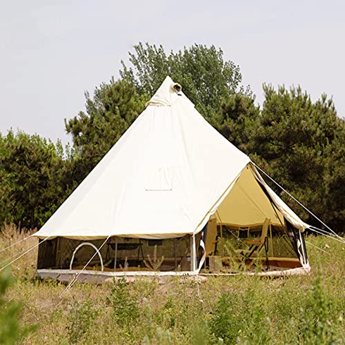Canvas Bell Tent with Stove Jack, 4 Season Waterproof Tent I646494