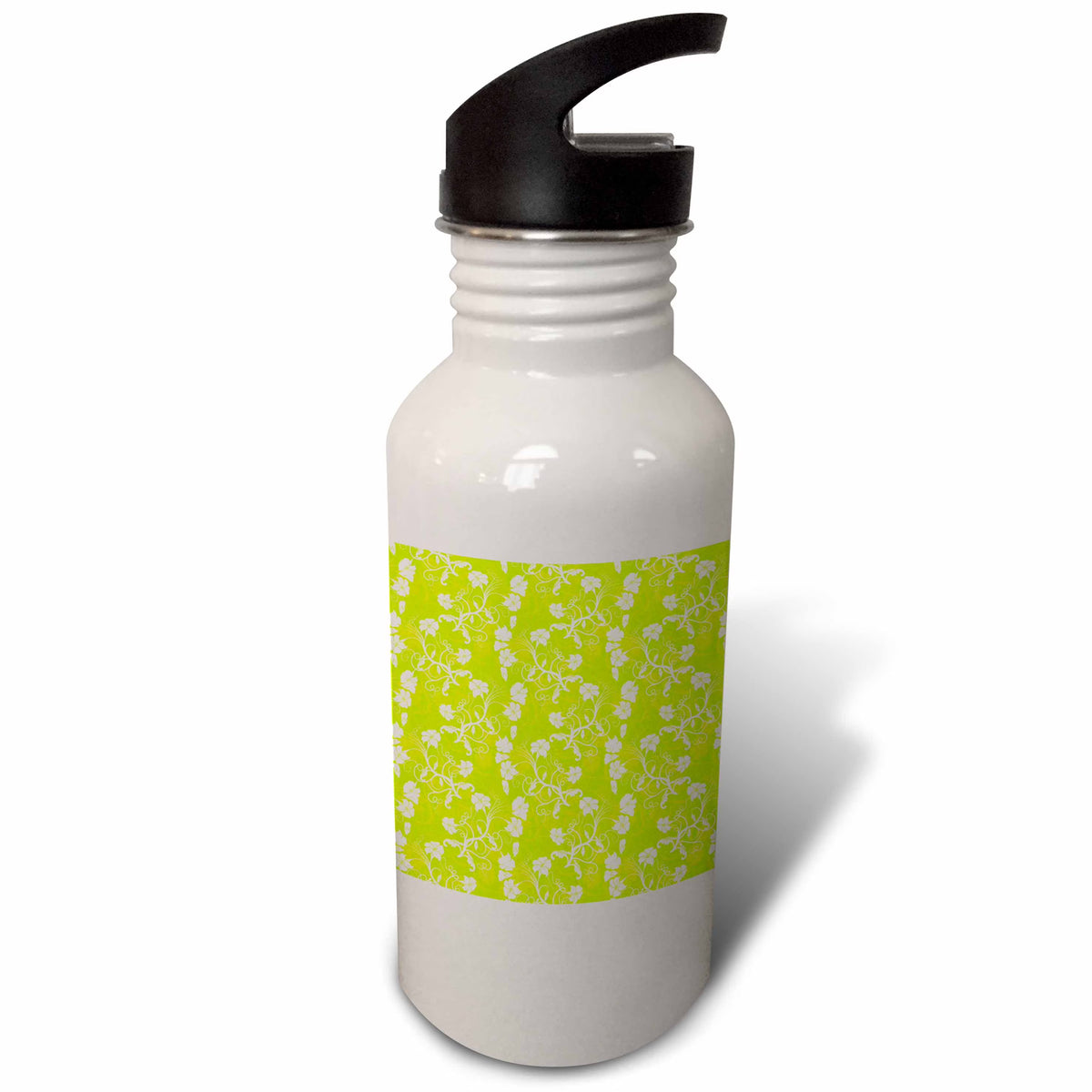 Lime Green and White Sports Water Bottle, 21oz A4351