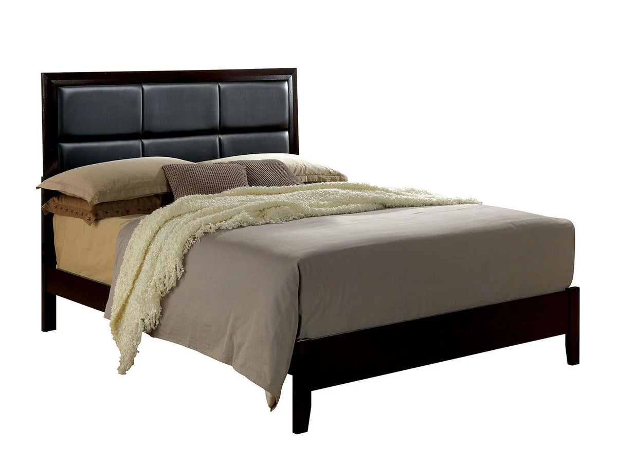 Contemporary Espresso Wood 5pcs Bedroom Set E3522