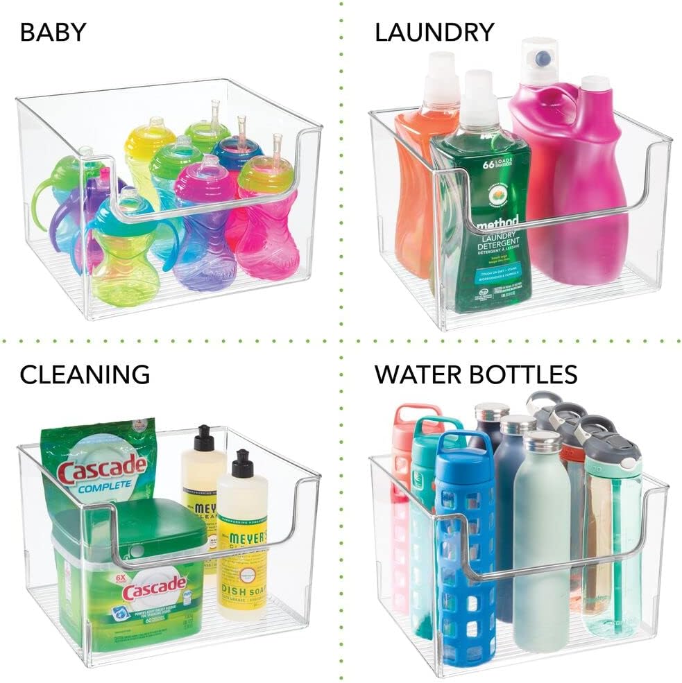 Clear 8 Pack Plastic Storage Basket Bin J678800