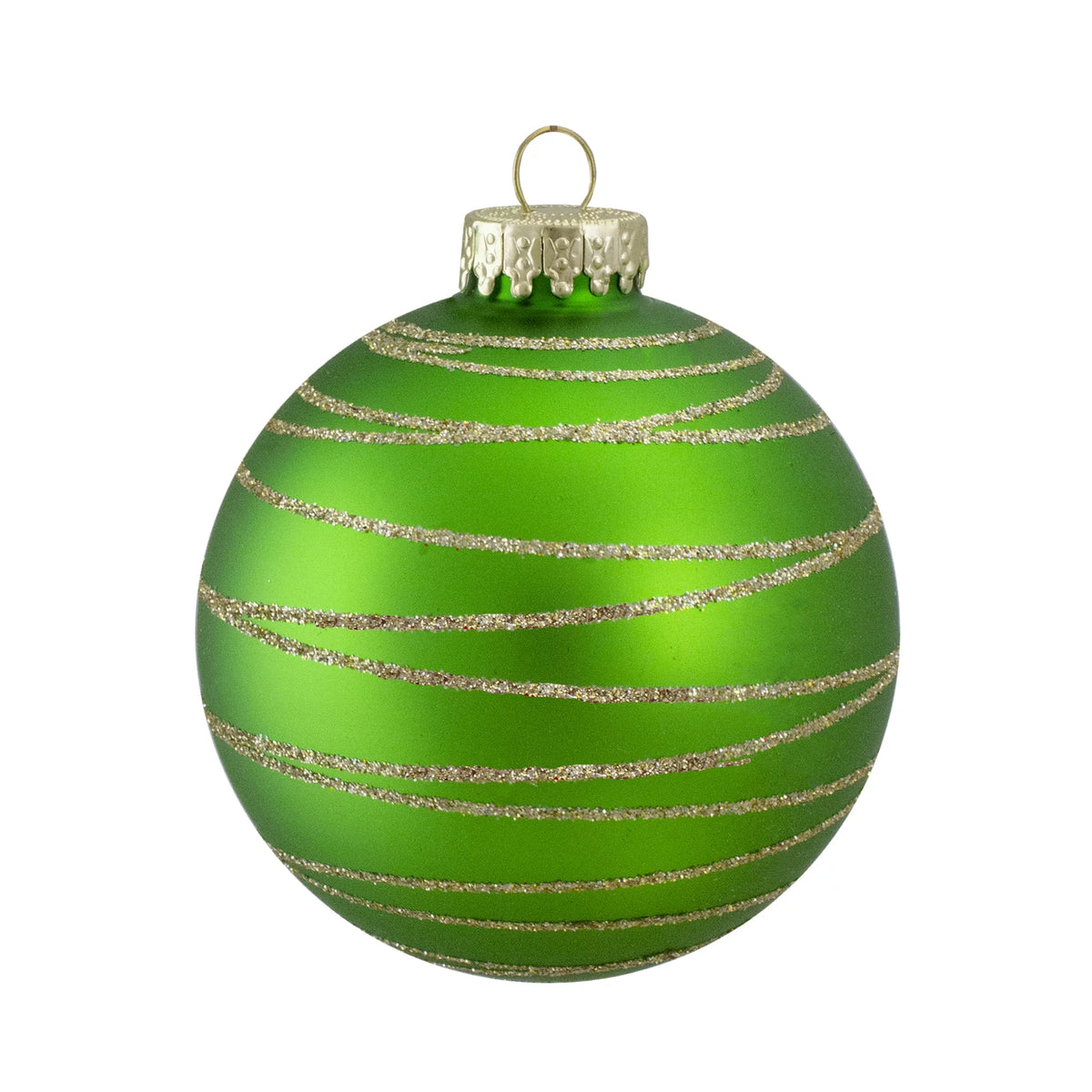 4ct Glass Red Green Matte Christmas Ball Ornaments 3.25-Inch E2229