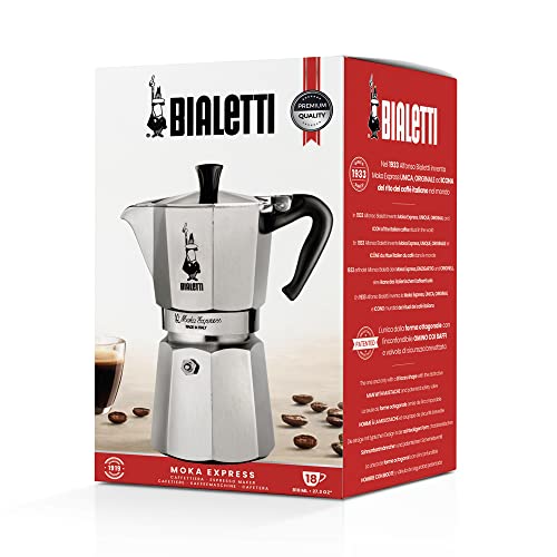 18 Cups (27 Oz - 810 Ml) Aluminium Silver Stovetop Espresso Maker G92208