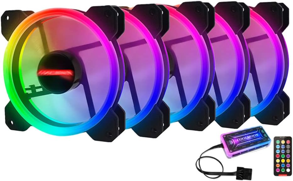 5 Fans 120mm RGB PC Cooling Fan with RGB Controller H872