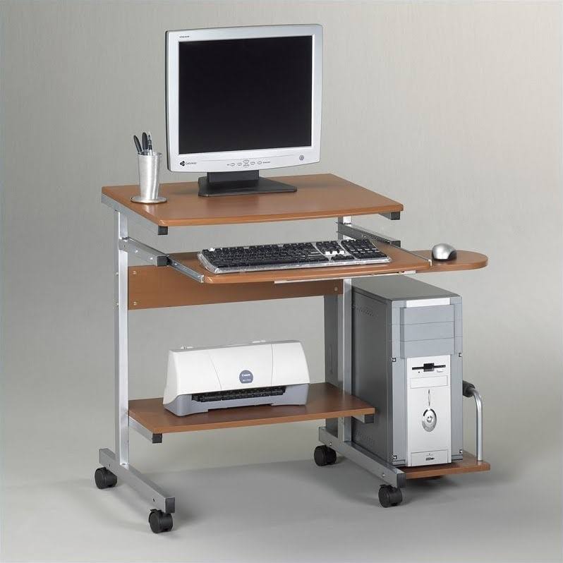 Mobile Wood Computer Cart A5749
