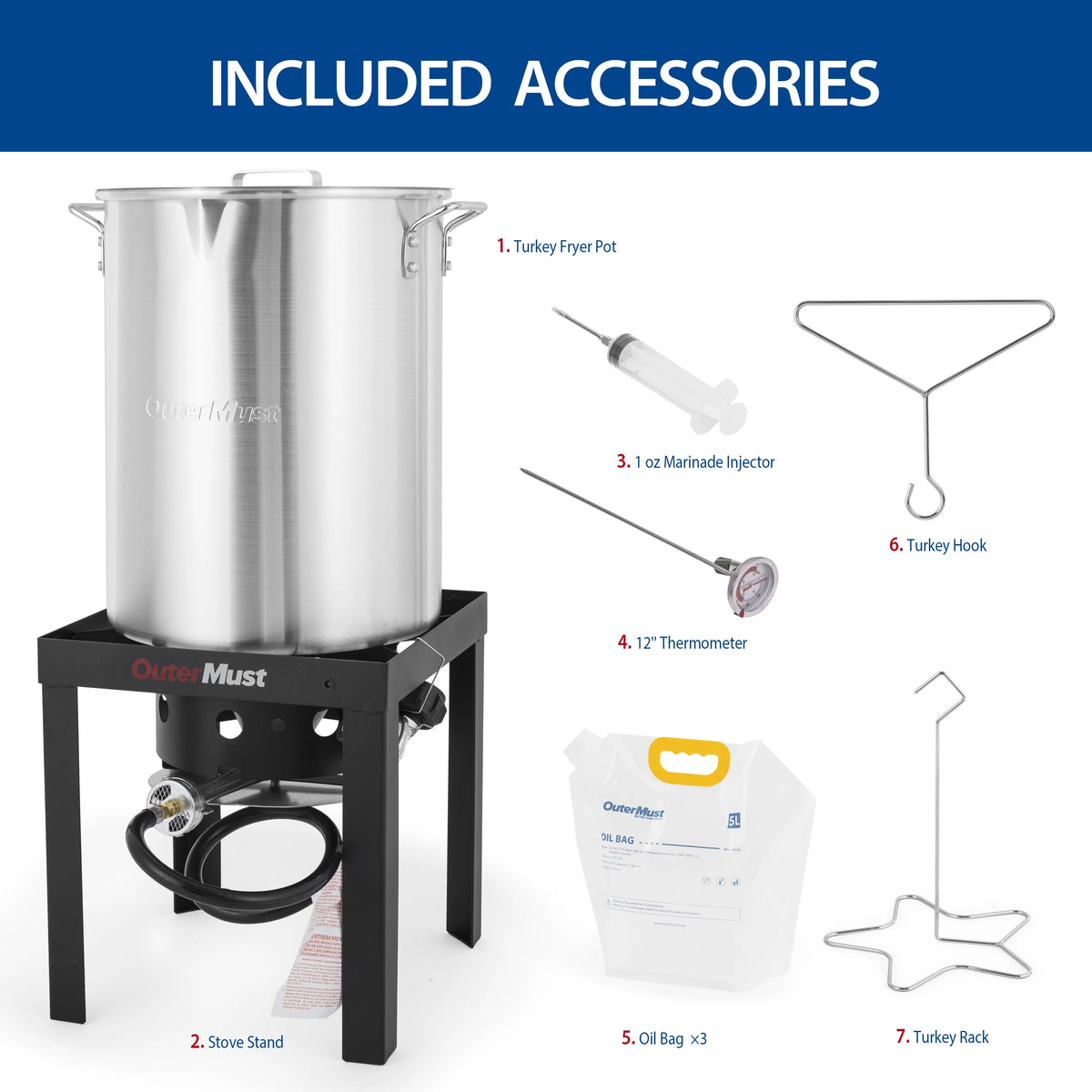 30 Qt Propane Turkey Fryer with Oil Bags S454
