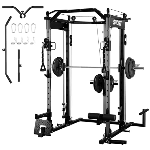 Multi-Functional Power Cage with Cable System 1600LBS Capacity Black B83178