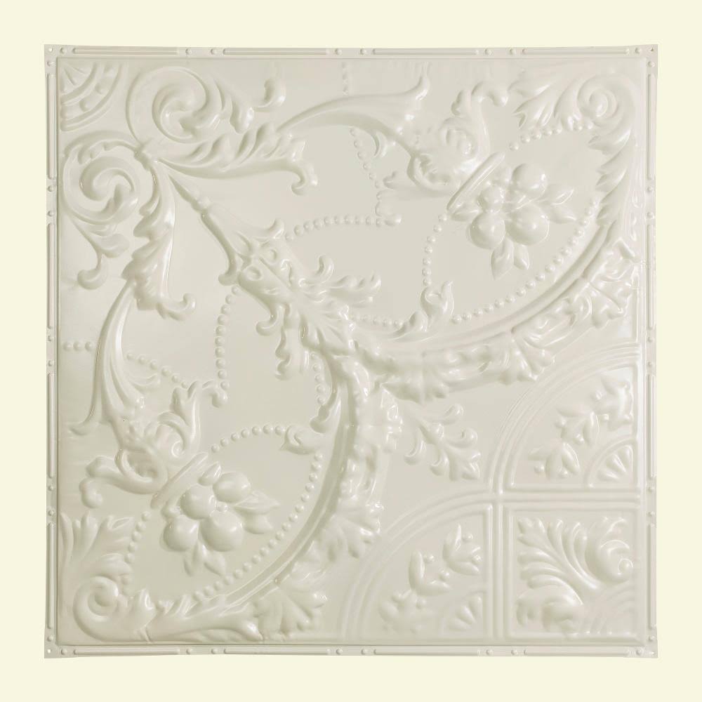 Antique White Tin Ceiling Tile V662