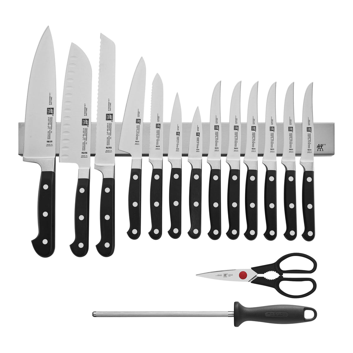 16 Pc Stainless Knife Set with Magnetic Knife Bar L541262