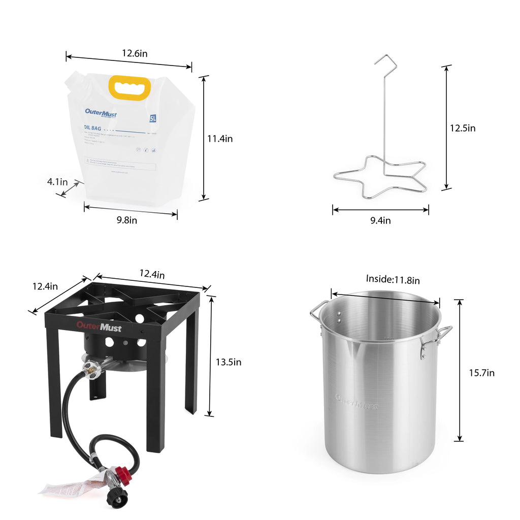 30 Qt Propane Turkey Fryer with Oil Bags S454