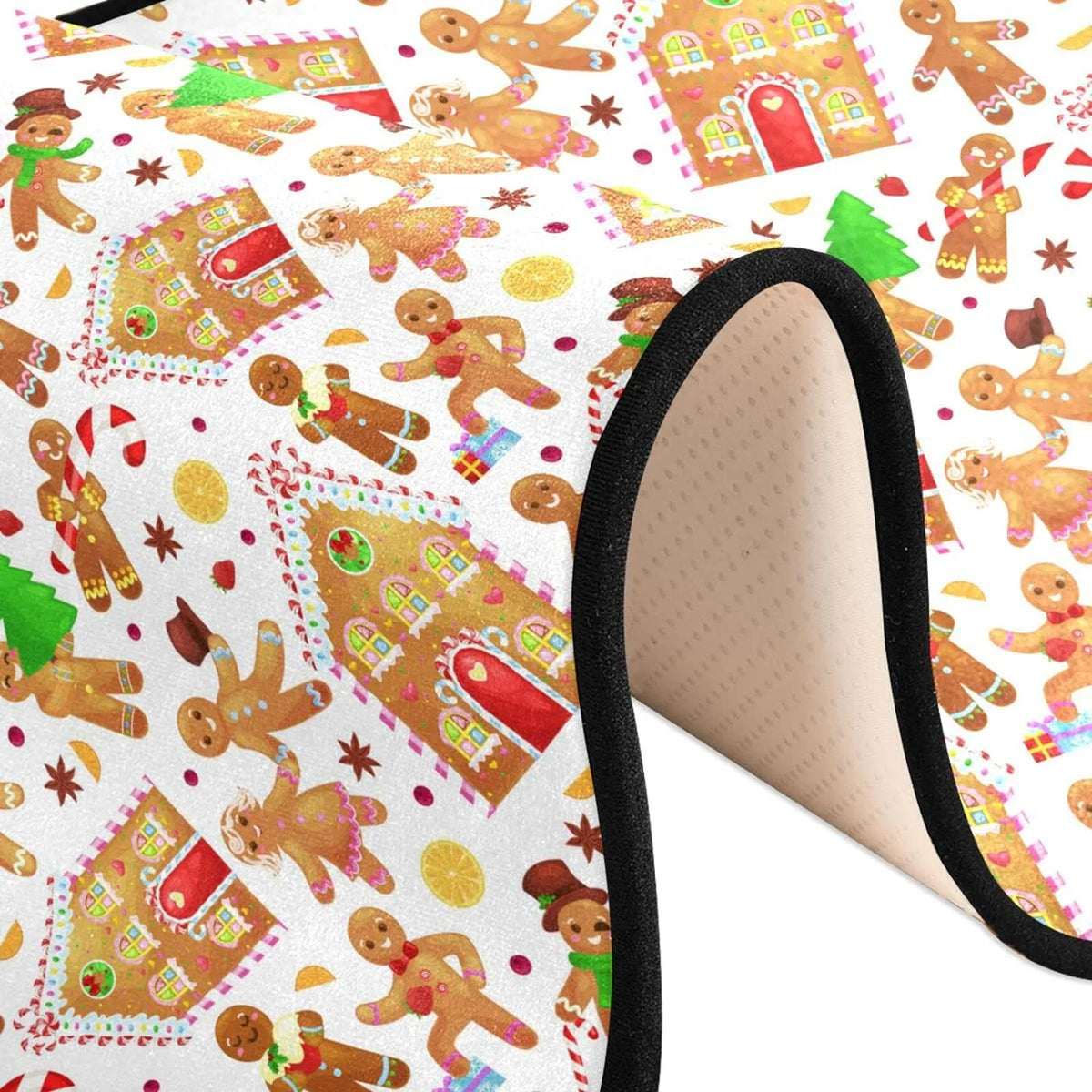 2X6 Feet Christmas Cookies Runner Rug with Rubber Backing D3078