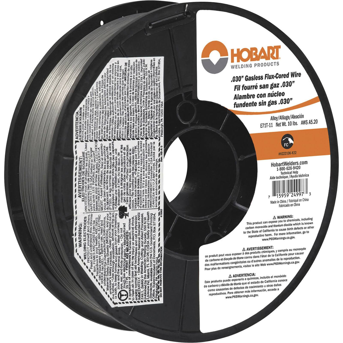 10-Pound E71T-11 Carbon-Steel Flux-Cored Welding Wire, 0.030-Inch E77739