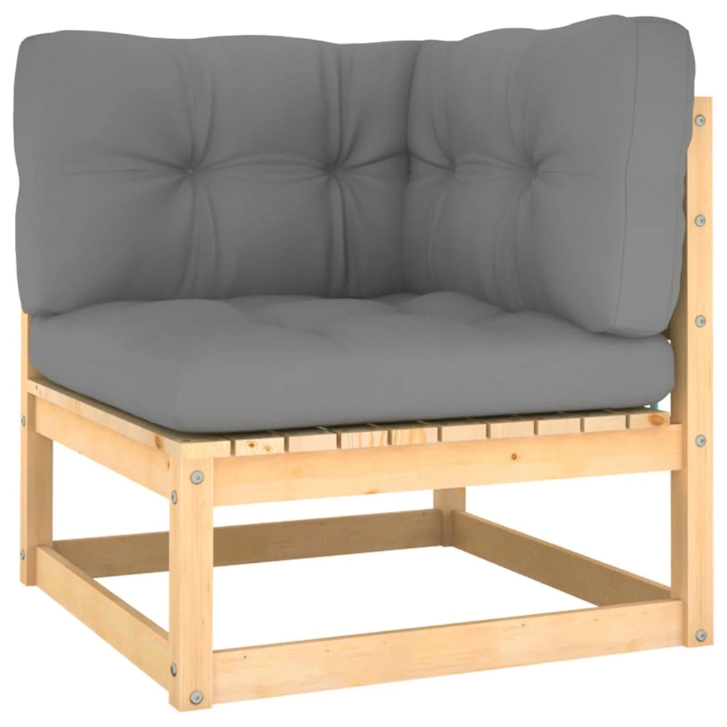 6 Piece Gray Cushioned Pinewood Sectional Sofa Set K829300