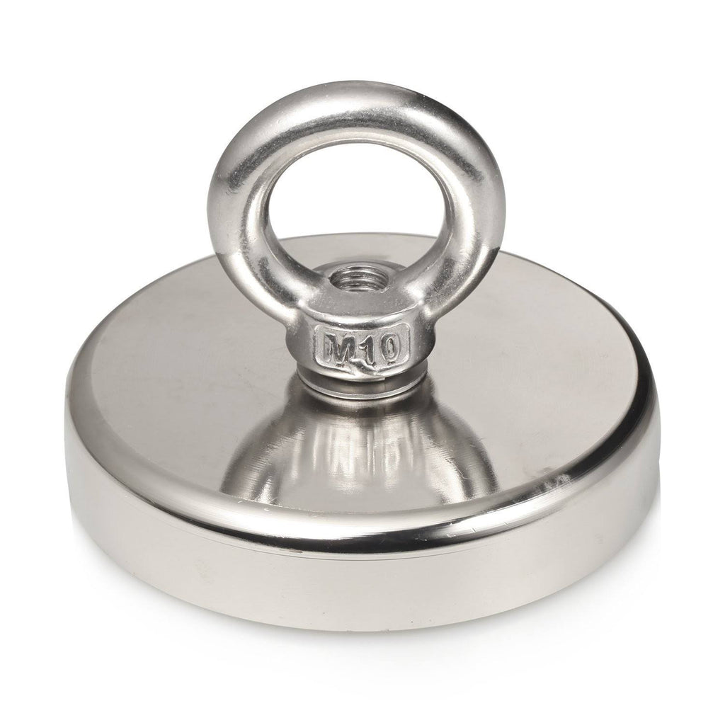 1000 lb Neodymium Fishing Magnets Dia 4.72 inch with Eyebolt H55361