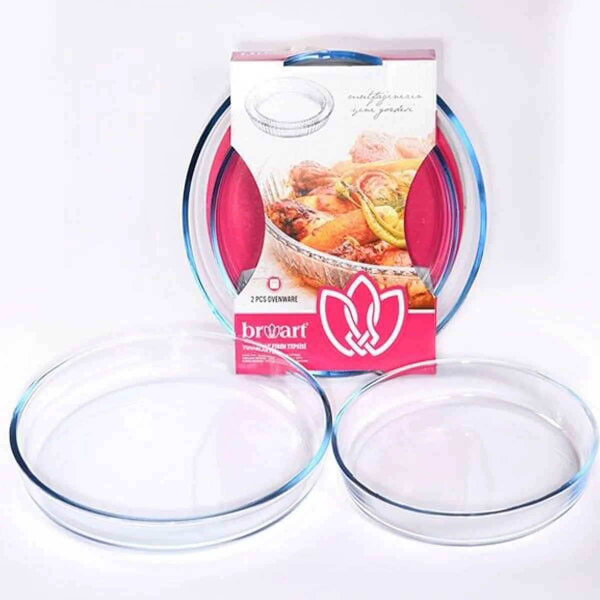Oven Safe Round Glass Baking Dish Set of 2 N717367