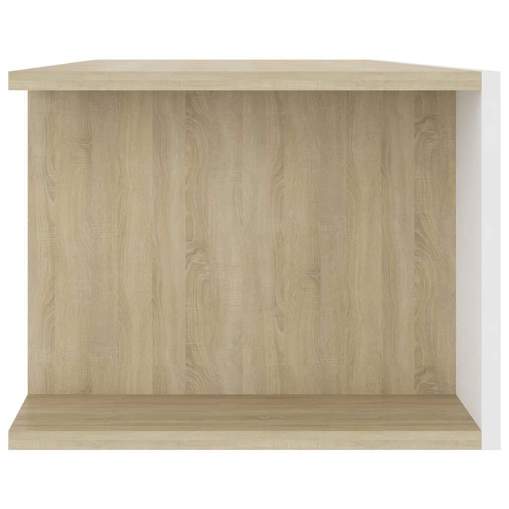 White Sonoma Oak TV Cabinet with LED Lights A443