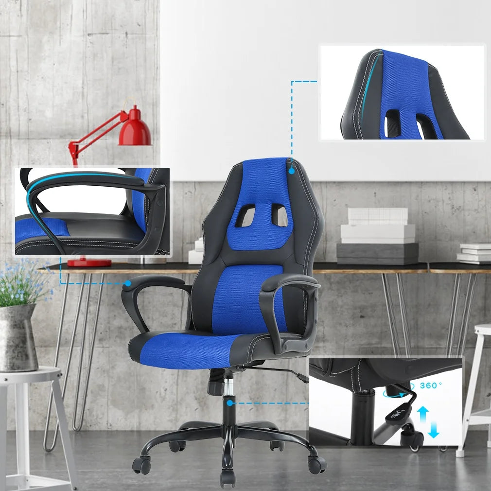 Blue Ergonomic Office Chair with Lumbar Support Q87221