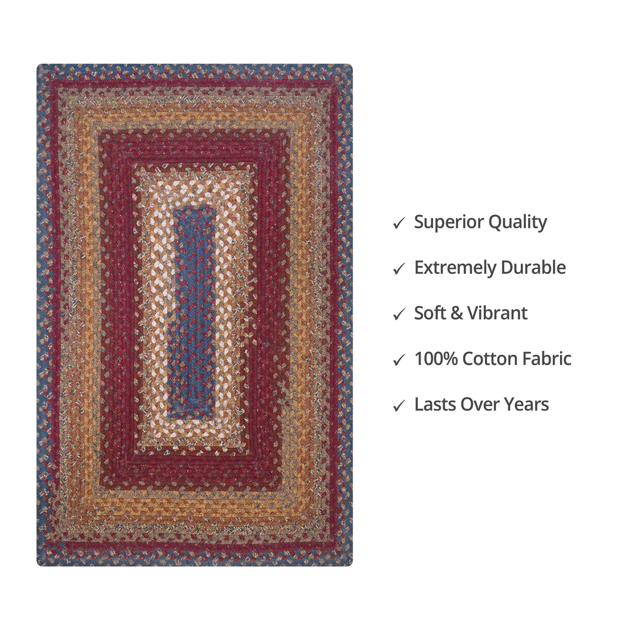 Red Cotton Braided Area Rug 4' x 6' T673298