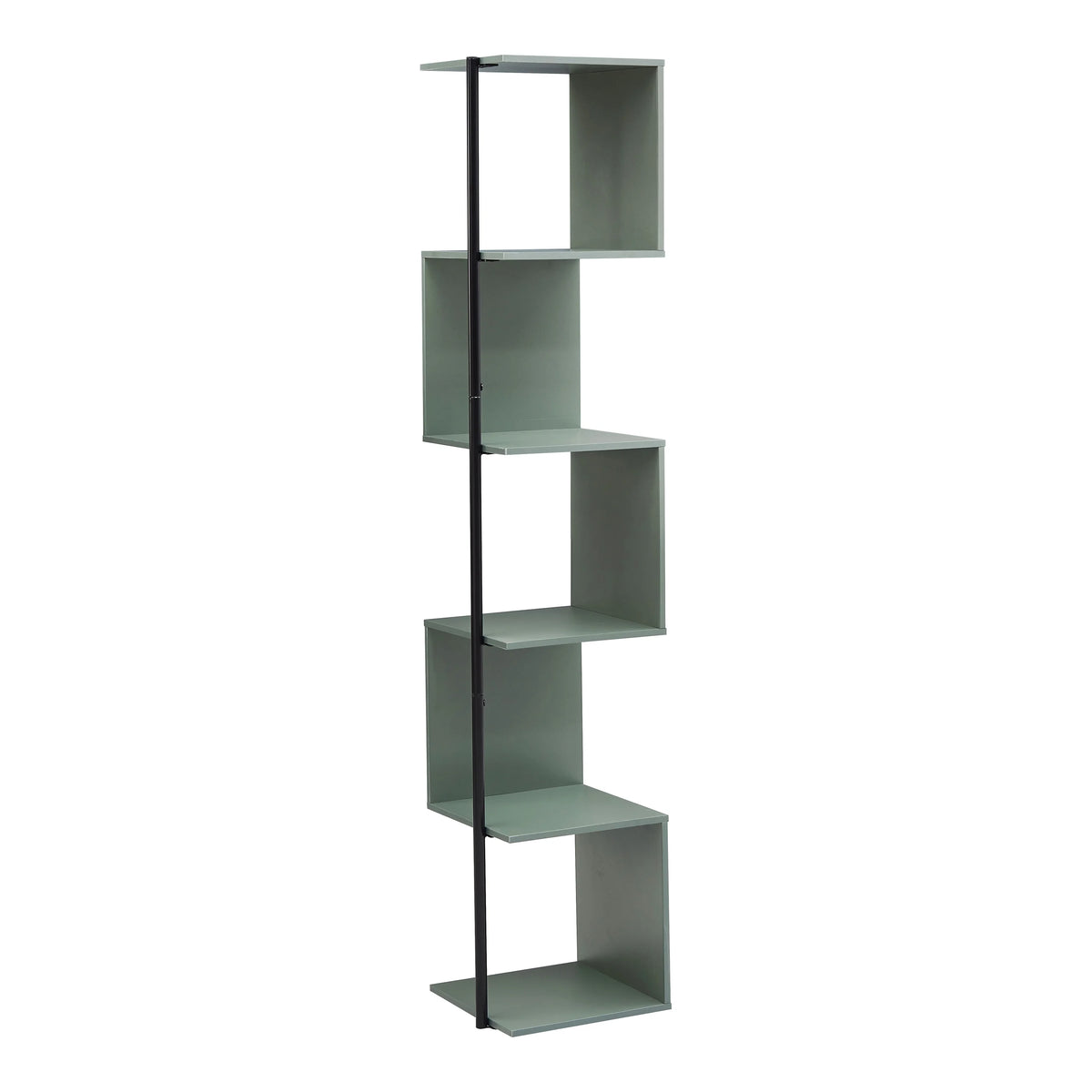 5-Tier Corner Bookcase Sage Green Book Shelf Stand F994
