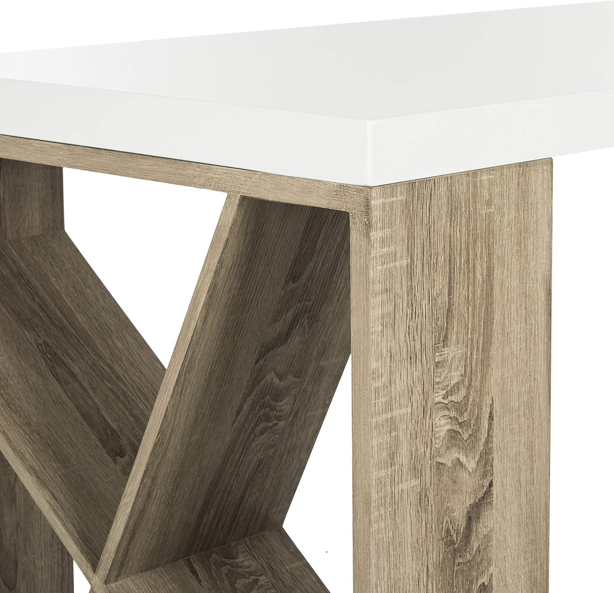 White Lacquer and Oak Desk B510