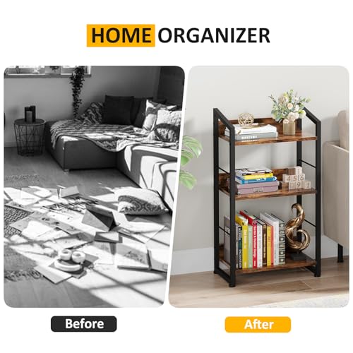 3-Tier Wood Metal Bookshelf W5925