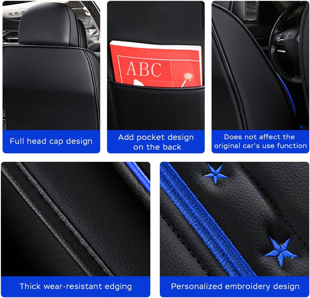Car Seat Covers 5-Seat Waterproof All Weather Black Blue P94187