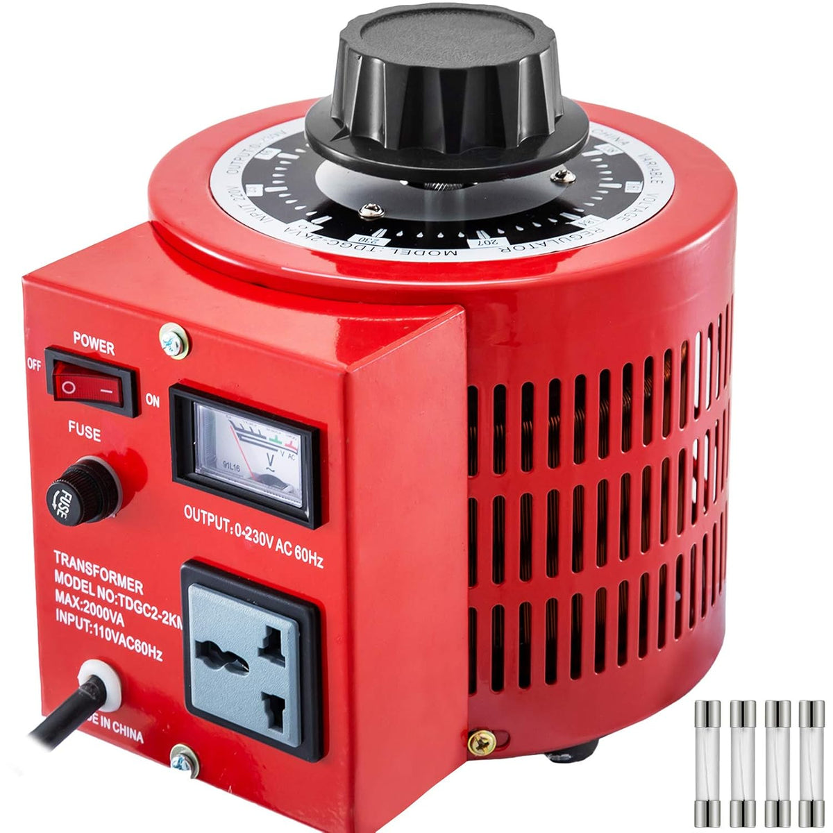 2000VA 20A Auto Transformer 110V 60Hz Input Voltage Digital Display 0-130V Output Automatic Voltage Regulator V13242