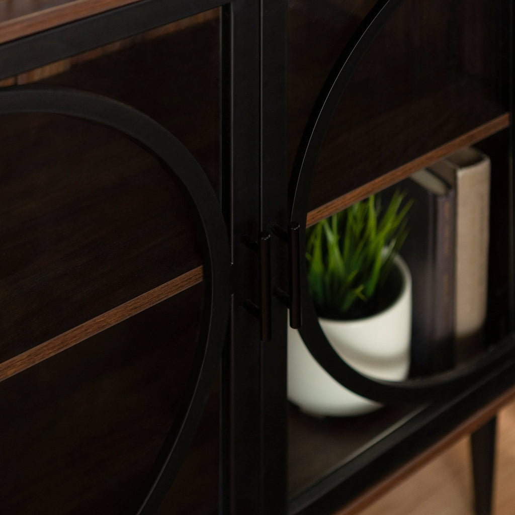 Metal and Glass Door Accent Console R989