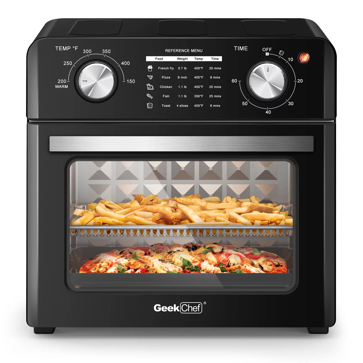 10QT Black Stainless Steel Air Fryer Toaster Oven Q740
