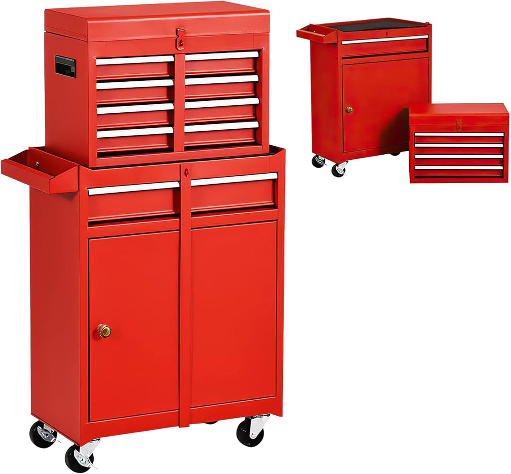 5-Drawer Rolling Tool Chest with 4 Wheels and 2 Lock Top Chest M855