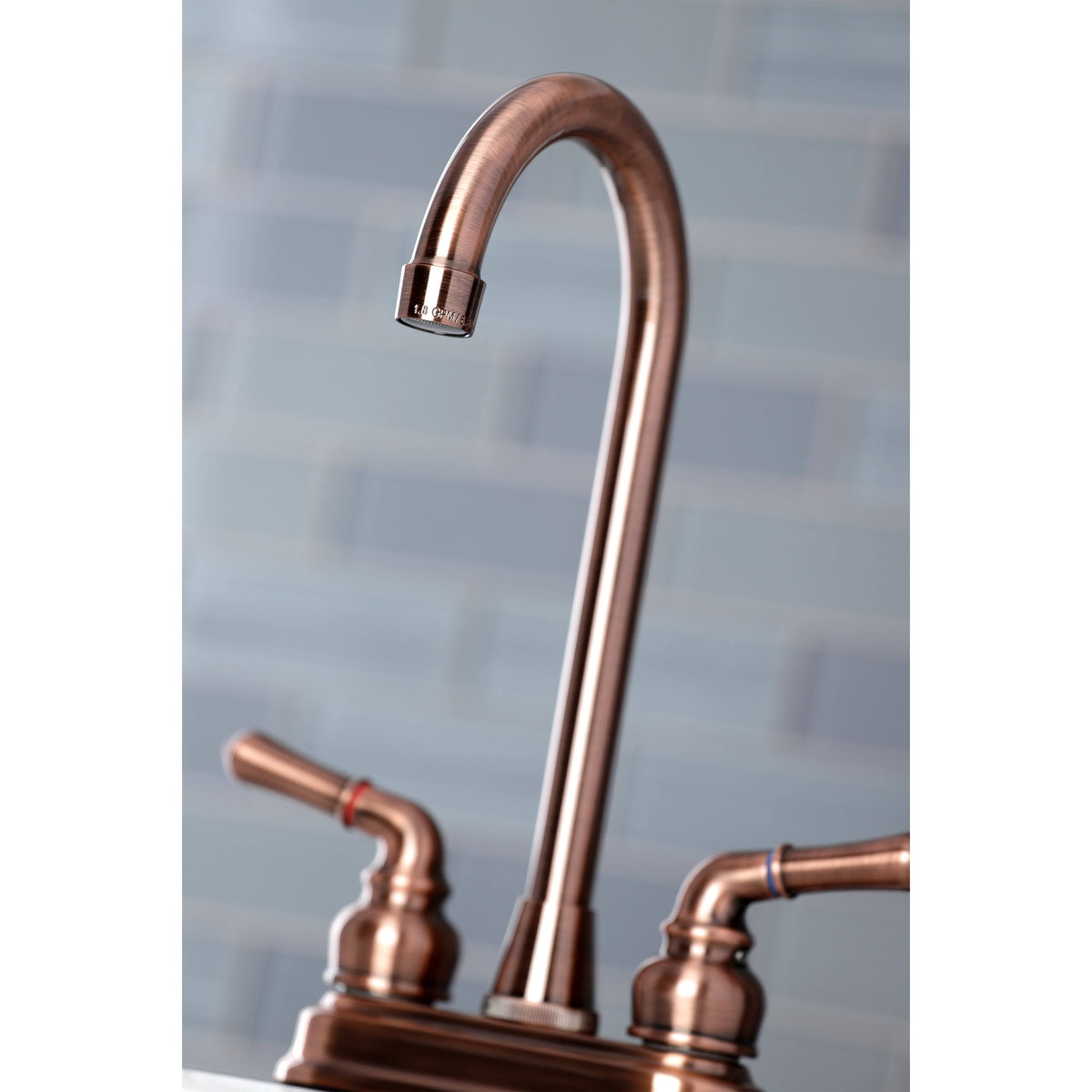 Chrome Polished Brass Two-Handle Centerset High-Arch Bar Faucet C371903