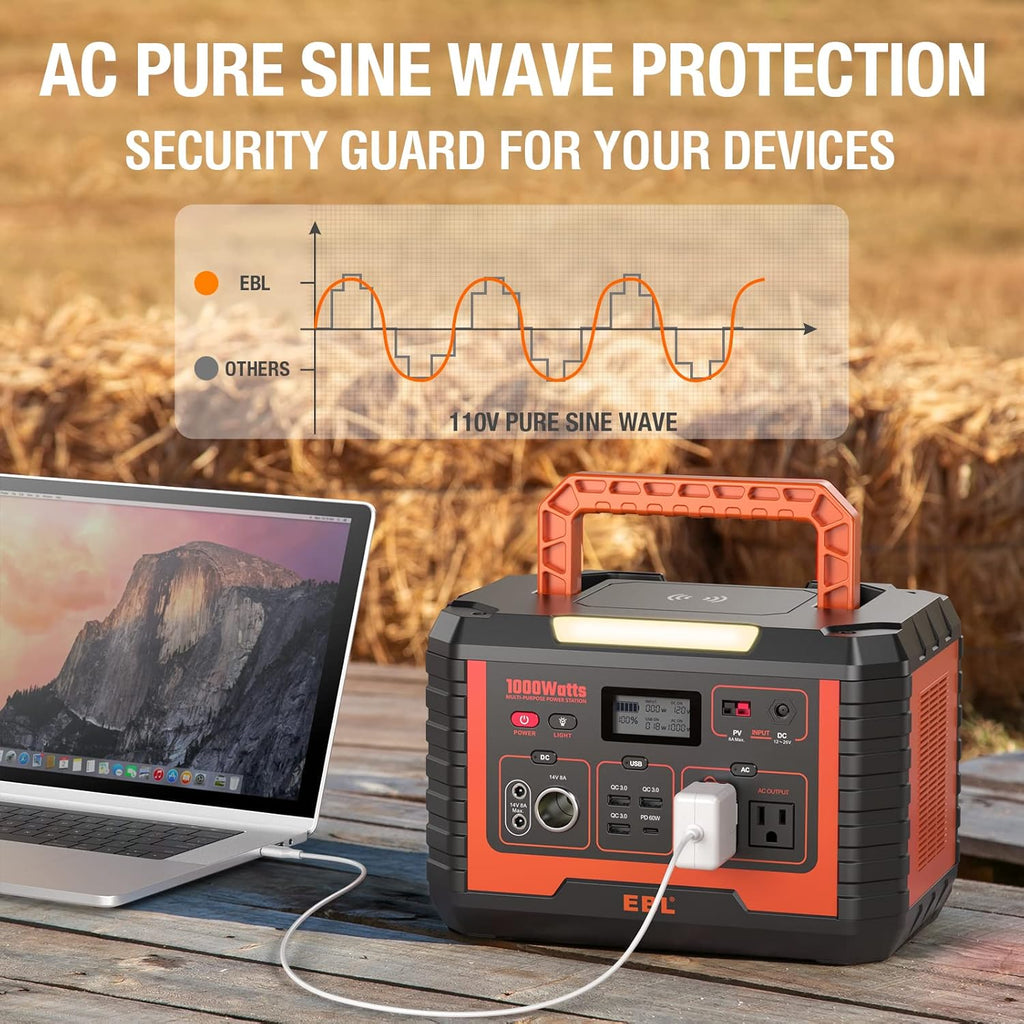 Portable Power Station 1000W 999Wh Solar Generator X250822