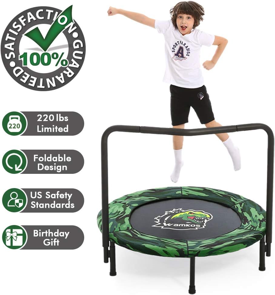 Camo Foldable Kids Trampoline with Handle Q575372