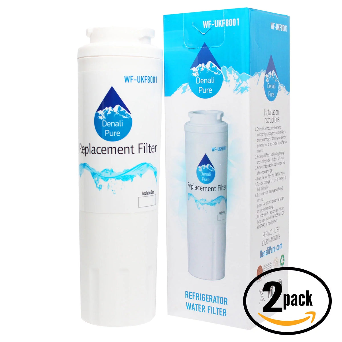 2-Pack Replacement Refrigerator Water Filter Cartridge H28058