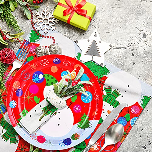Christmas Snowman Disposable Paper Dinner Plates and Napkins J309382
