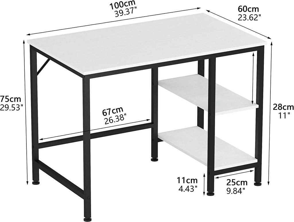 Black Oak Finish 55 inches Computer Desk with Storage Shelf K78695