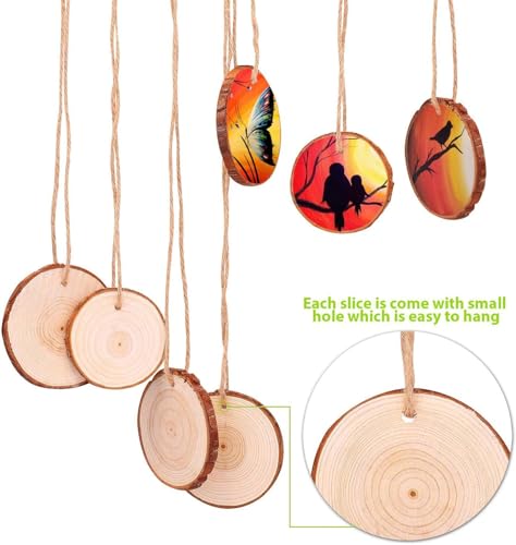 30 Pcs 2.4-2.8 Inches Natural Wood Slices H790