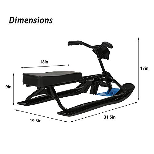 Snow Racer Sled with Steering Wheel and Twin Brakes Z667492