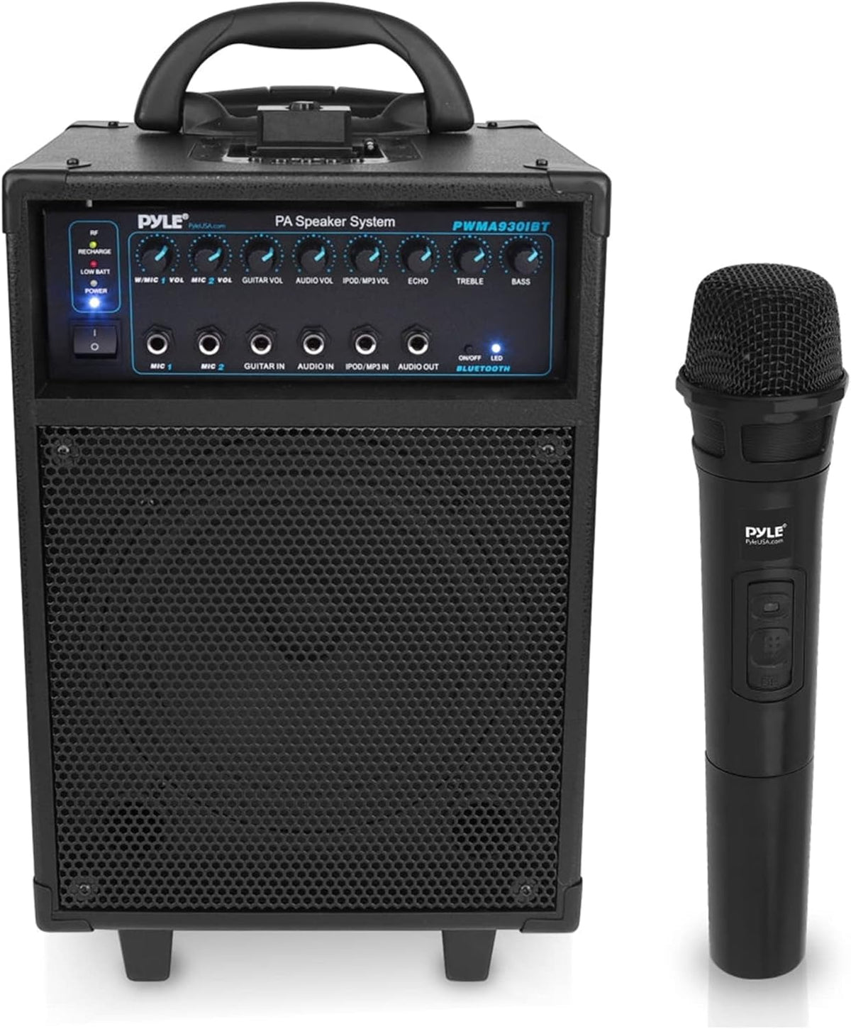 Wireless Portable PA System 400W Bluetooth Compatible Rechargeable Battery Powered Speaker Microphone Set M55026