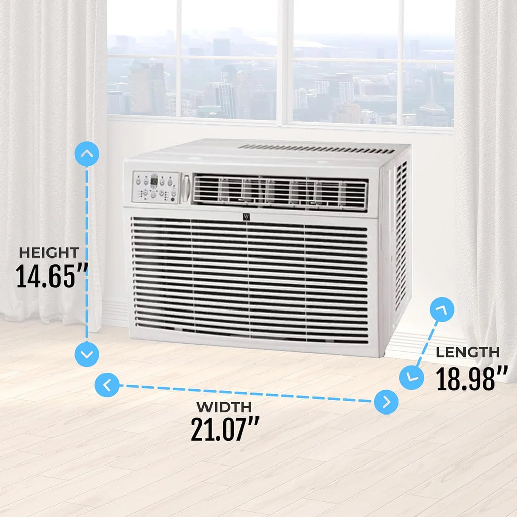 Single Phase Window Air Conditioner Unit with LED Display and Installation Kit, White J870517